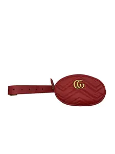 Pre-owned GUCCI Leather  Belt bag  Red Marmont Perfect for Daily Use