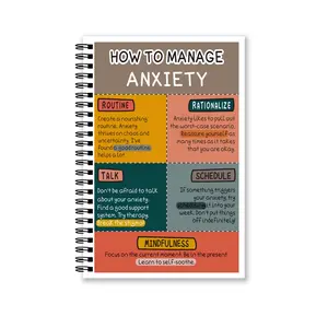 Manage Anxiety Journal Notebook, Creative Coil Notebook for Stress Relief, How to Manage Anxiety, Personal Growth & Mental Health Tool, Spiral Coil Notebook