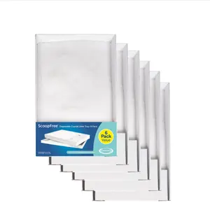 6 Pack, PetSafe ScoopFree Low-Tracking Crystal Litter Refill Tray, Fragrance-Free Odor Control