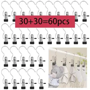 60 shoe hangers, clothes drying hooks, and stainless steel products, suitable for use in wardrobes, portable home items, travel accessories, hats, handbags, towels, and skirt bag hanging organization systems, Hanging Clothes Organizer