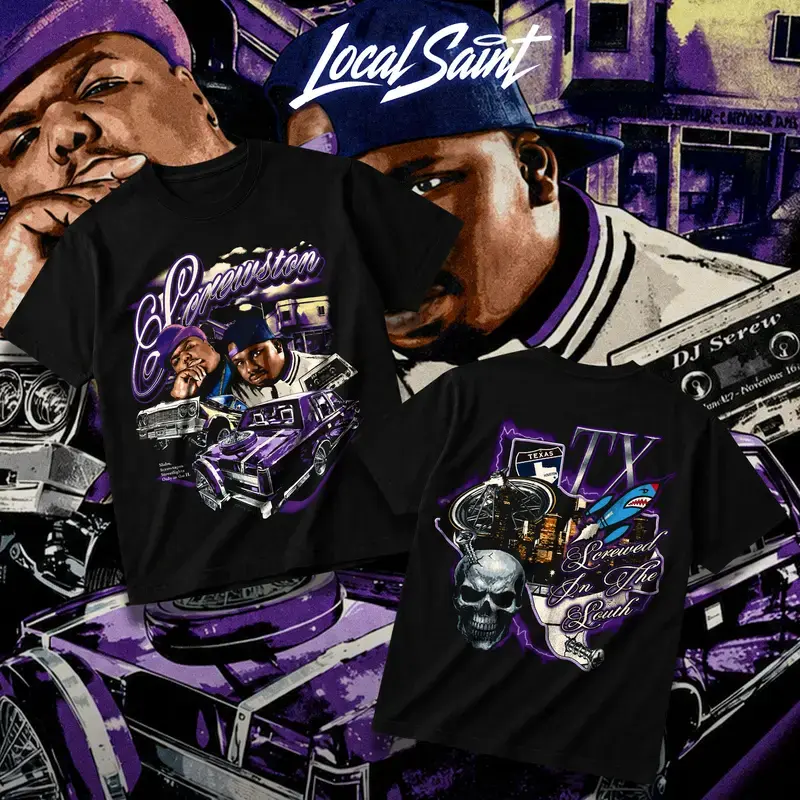 Screwston TX Screwed In The South Heavy Cotton Unisex Graphic T-Shirt Hoodie Houston Rap Hiphop Texas Screwed Up Click DJ Screw 713 Crewneck Tee, Vintage Streetwear Graphic T-Shirt Direct To Garment Breathable Print