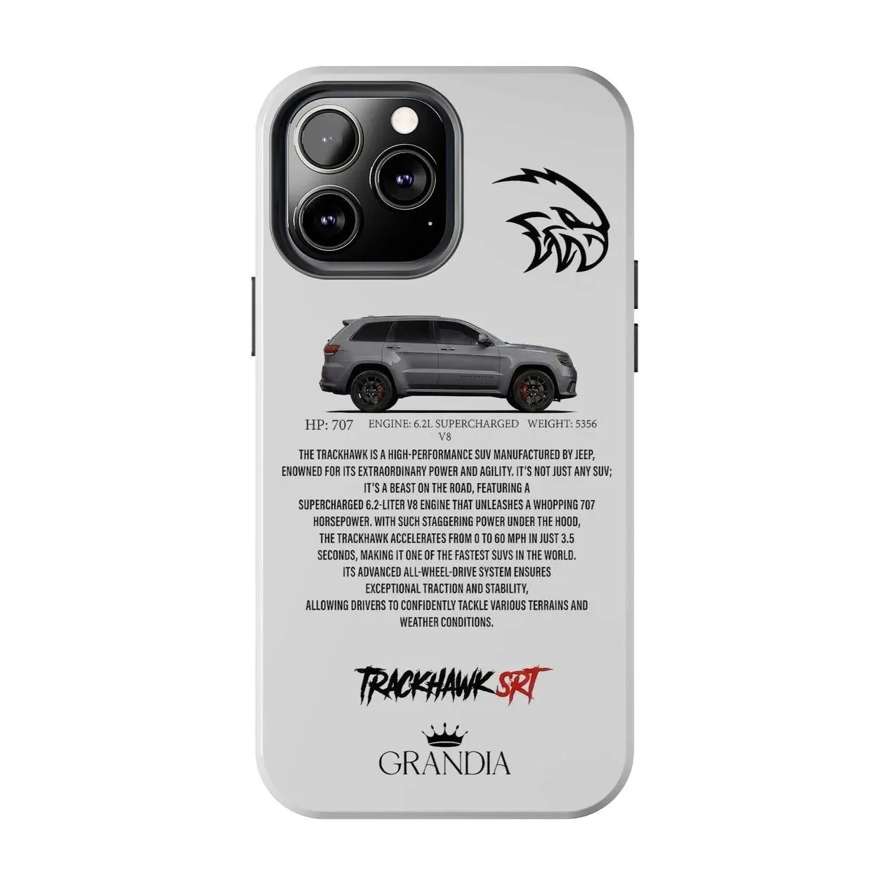 SRT Trackhawk Tough case Compatible with iPhone 7, 8, X, 11, 12, 13, 14, 15, 16 17 & Samsung Galaxy S21, S22, S23 & S24 S25 series Q