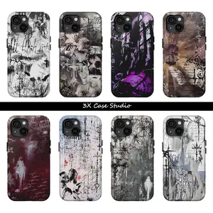 Gothic Retro Aesthetic Design Dark Style 2-IN-1 Phone Case For iPhone 17 16 15 14 13 12 Pro Max Plus Anti Fall Birthday And Holiday Gifts Case Cover