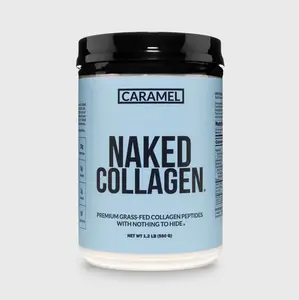 Naked Collagen - Caramel Flavor - Premium Grass-Fed Collagen Peptides Protein Powder - 1.2 LB - 18g Protein - Only 3 ingredient - For Healthy Joints Bones Gut Hair Nails