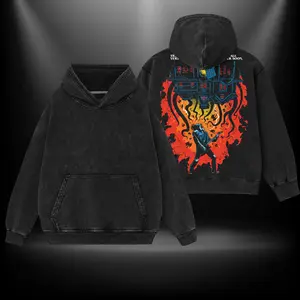 Eddie Munson Hellfire Club Stranger Things No Front Version Double Printed Oversize Lightweight Acid Washed Tee TV Show Graphic Top Cotton Gift T-Shirt For Comic Lover, Gift T-Shirt For Movie Lover