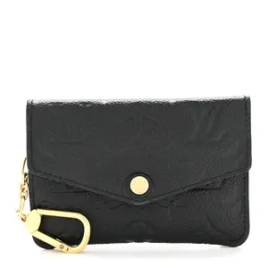 Pre-owned Louis Vuitton Monogram Empreinte Leather Small Leather Goods Empreinte Key Pouch Black