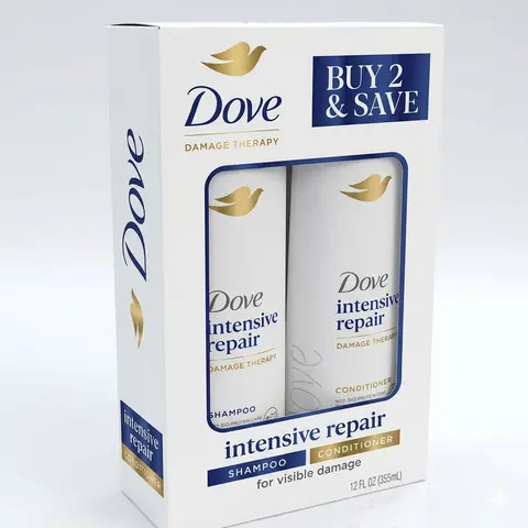 Dove Beauty Intensive Repair Shampoo & Conditioner Set for Damaged Hair - 12 fl oz - Repair & Restore Haircare Combo