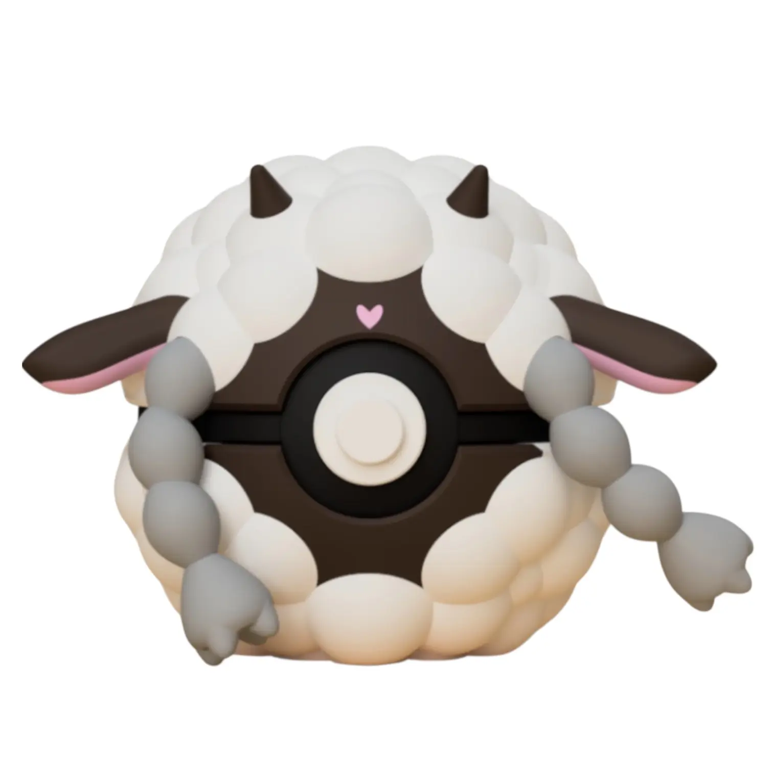 Wooloo Inspired 3D Printed Poke Ball Collectible Statue - Home Decor Accent for Pokemon Fans