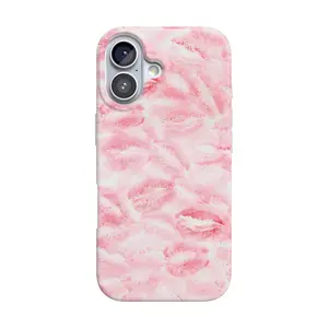 Casely iPhone 16 Case | Sealed with a Kiss | Pink Lipstick | Compatible with MagSafe | Classic Ultra Thin Design