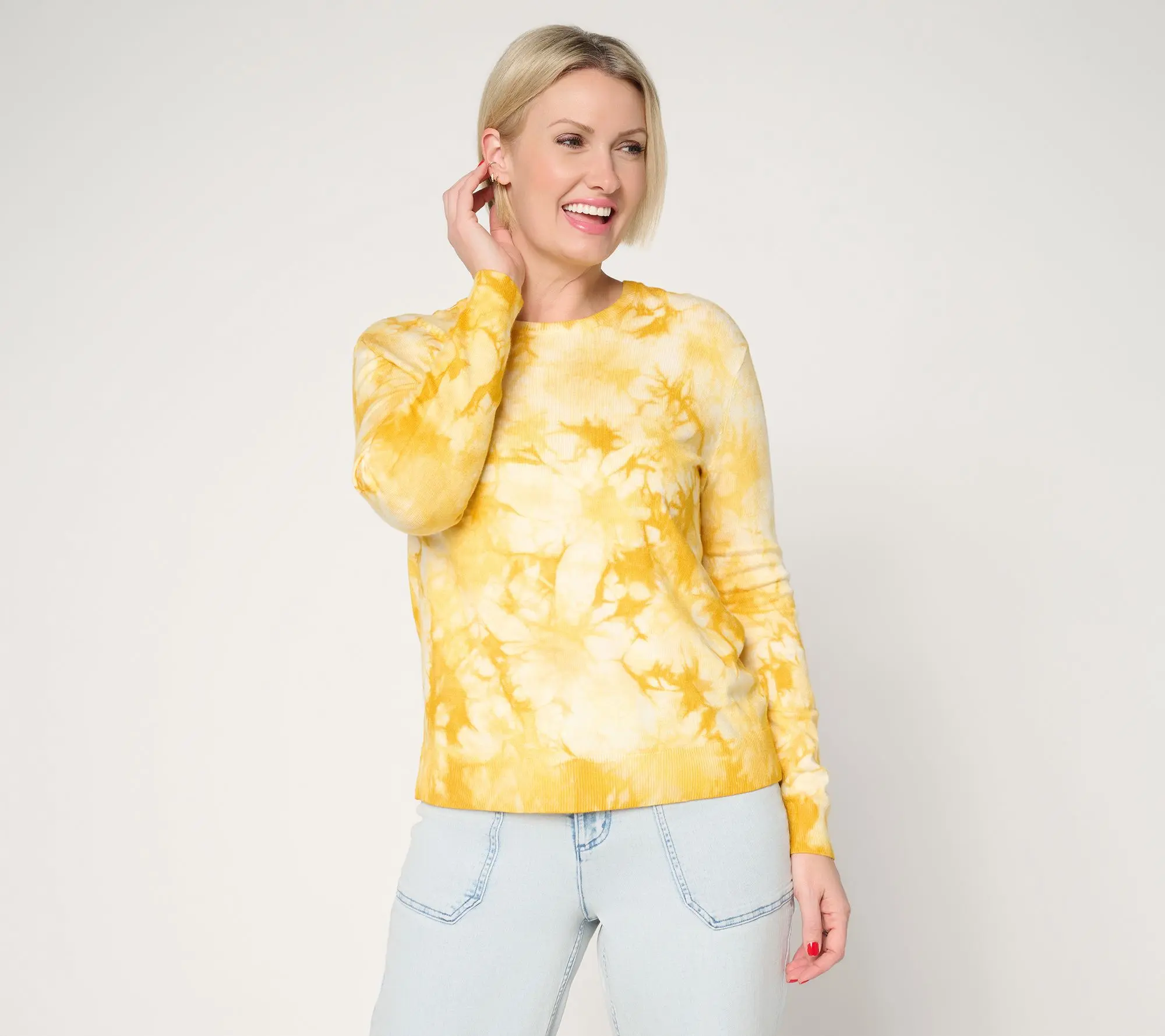 LOGO by Lori Goldstein Tie Dye Sweater