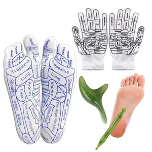 Reflexology Socks with Tools and Gloves Set, Unisex Pressure Point Socks with Reflexology Tools, Acupuncture Socks Kit for Foot Massage, Foot Massage Sock Guide - Home Improvement.