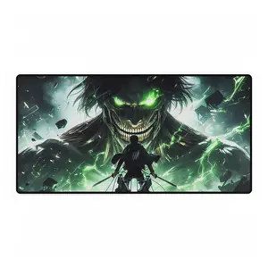 [ SALE UP 45% ] Attack On Titan Desk Mat Anime Gaming Mouse Pad Levi Eren Survey Corps