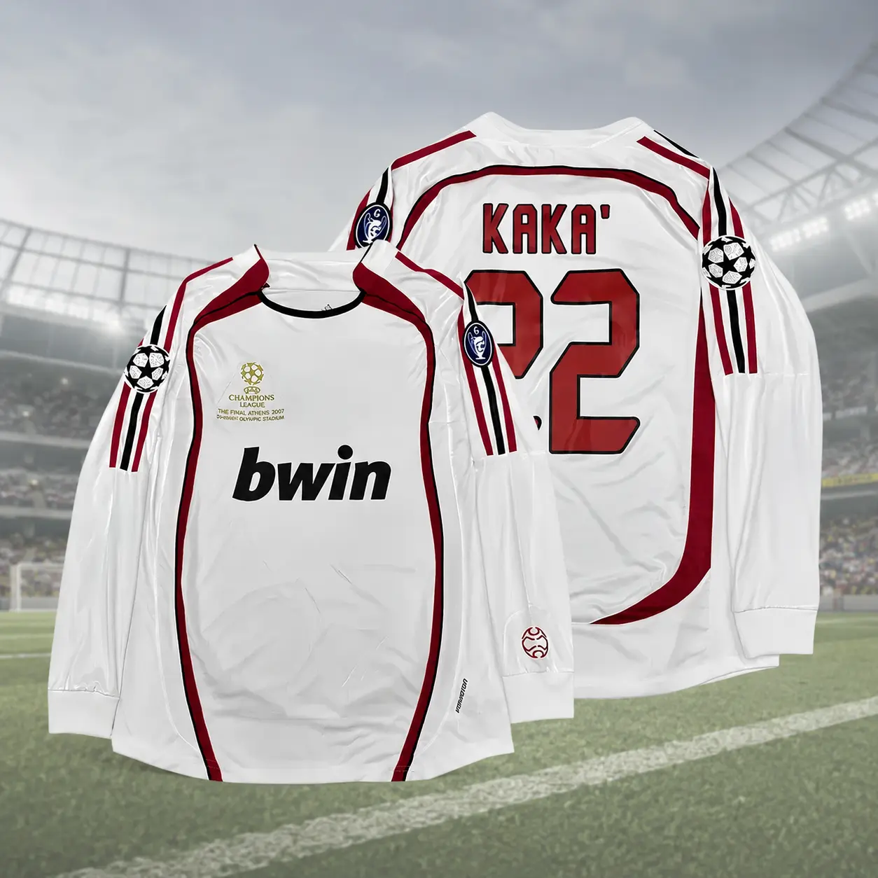 Kaka No. 22 Retro Jersey 2006/07 – White Away Fan Edition | Long/Short Sleeve, Moisture-Wicking & Breathable, Gameday Shirt