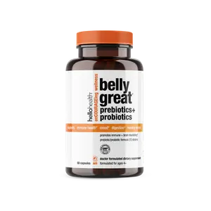 Daily Probiotic for Women, Men + Kids Probiotic –Belly Great Prebiotics and Probiotics for Gut Health & Immune Support + Vitamin D3, Folate B Vitamins: 15 Strain, Gluten Free -60 Count