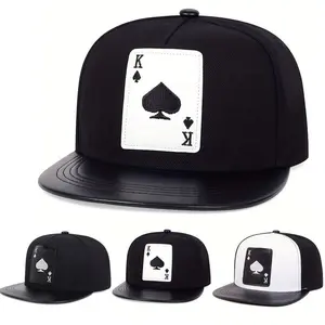 Unisex Poker Spades K Patched Hip Hop Hat Outdoor Adjustable Sunscreen Leisure Hat Spring Autumn Travel Tourism Beach Vacation