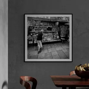 "Old News" Square Photography Print Wall Art, Home Decor Poster for Living Room Bedroom, Home Supplies Wall Decor Print