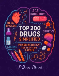 Top 200 Drugs Simplified: Pharmacology Coloring Book & Study Guide: Over 300+ pages of Clinical Pearls, Memory Aids, High-Yield Reviews for Medical, ... Technicians (NCLEX, PTCB, USMLE, NAPLEX) Paperback