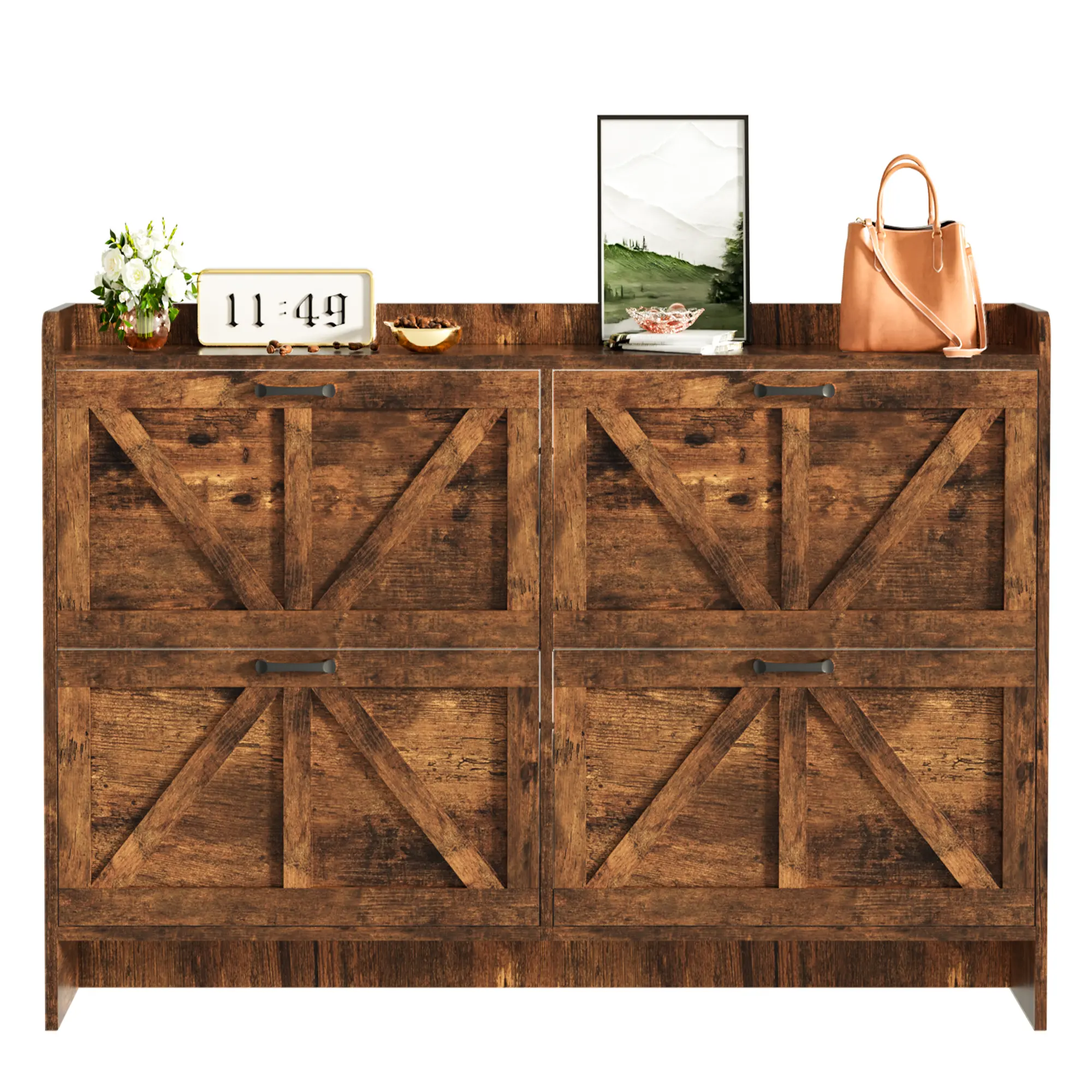 Topwin Double-Door Shoe Cabinet –Spacious Storage for Shoes and Accessories,Modern Design,Durable and Stylish Organizer for Entryway,Hallway,or Closet