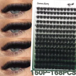 150D Faux Mink Eyelashes 168 Cluster 0.07mm D Curled 10-18mm Mixed Natural Eyelash Extension 3D Russian Strip Personal Eyelash Makeup Toollash Clusters,Eyelash Clusters,Individual Eyelashes,Lashes,Fake Lashes, Eyelashes Extensions