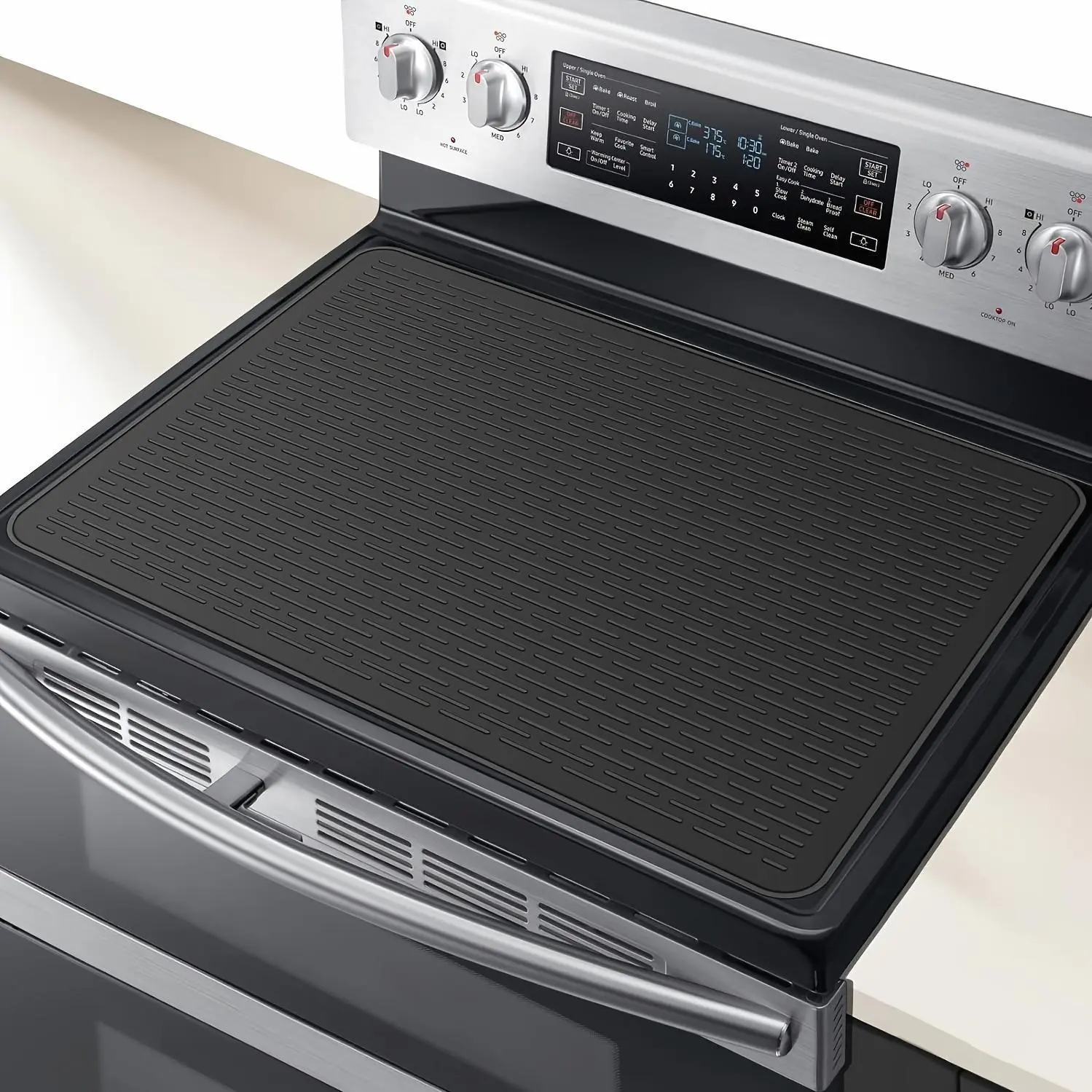 Silicone Stove Cover Mat Measuring 28" X 20" for Electric Stoves, Designed to Protect Ceramic And Glass Cooktops from Heat, Also Serves As Foldable Dish Drying Mats for The Kitchen And Flat Stovetop Protector for Rvs