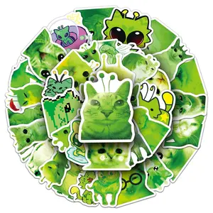 100sheets two sets of repetitive abstract alien cat funny sci-fi cartoon stickers diy scooter guitar personality stickers