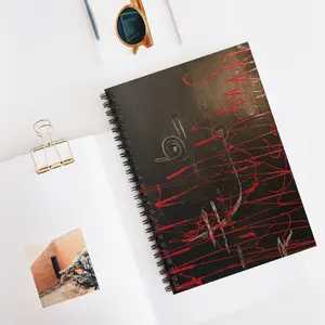 Artistic Ruled Notebook - Creative Journal for Artists, Gift for Writers, School Supplies, Black and Red Design