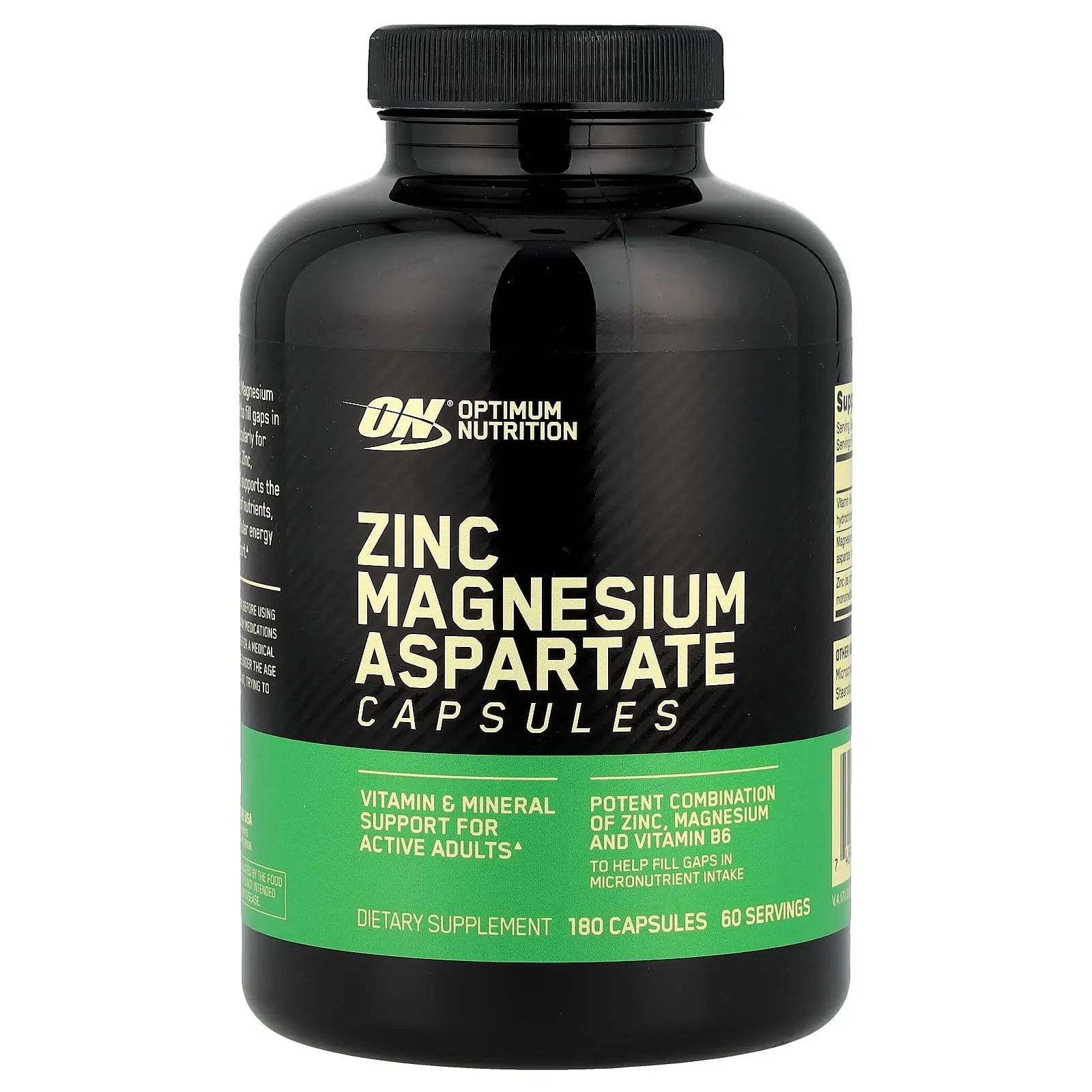 Optimum Nutrition Zinc Magnesium Aspartate, 180 Capsules