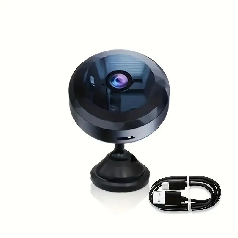 1080P HD Round Surveillance Camera - Indoor & Outdoor Monitoring Device with Night Vision (Sports & Outdoor Accessory) Safety Black