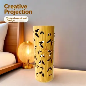 USB-Powered LED Butterfly Bamboo Art Table Lamp, Creative Shadow Projection Lighted Decorative Rose, Portable Colorful Night Light for Home Festive Decorations, Lighted Decorative Lights