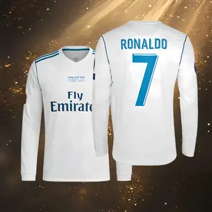 17 18/Home Kit/Soccer Jersey/7# Cristiano Ronaldo/Fans Version/Long Sleeve/Retro/Football Jersey