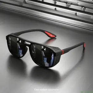 Polarized Sports Sunglasses, UV400 Windproof Wraparound Cycling Running Eyewear, Lightweight Outdoor Driving Shades with Flexible Spring Hinges for Men Women