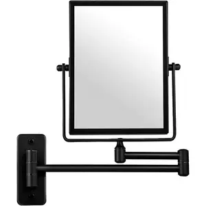 3X Magnified Wall Mounted Mirror, Rectangular 8x6 Inch with Extendable Arm | Double-Sided Swivel Bathroom Shaving Vanity Mirror