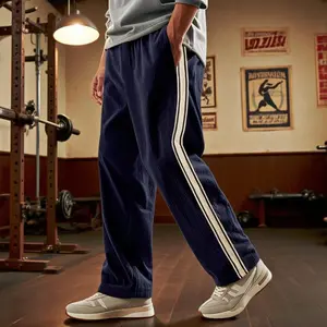 New Spring/Summer Lightweight Striped Corduroy Loose-Fit Sports Casual Going-Out Pants