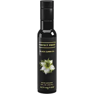 Activation Perfect Press Black Cumin Oil | 8.5 fl oz | Boosts Immune System | Liver Health | Promotes Hydrated Skin | Healthy Hair | Infused with Iron | Zinc | Calcium Supplement
