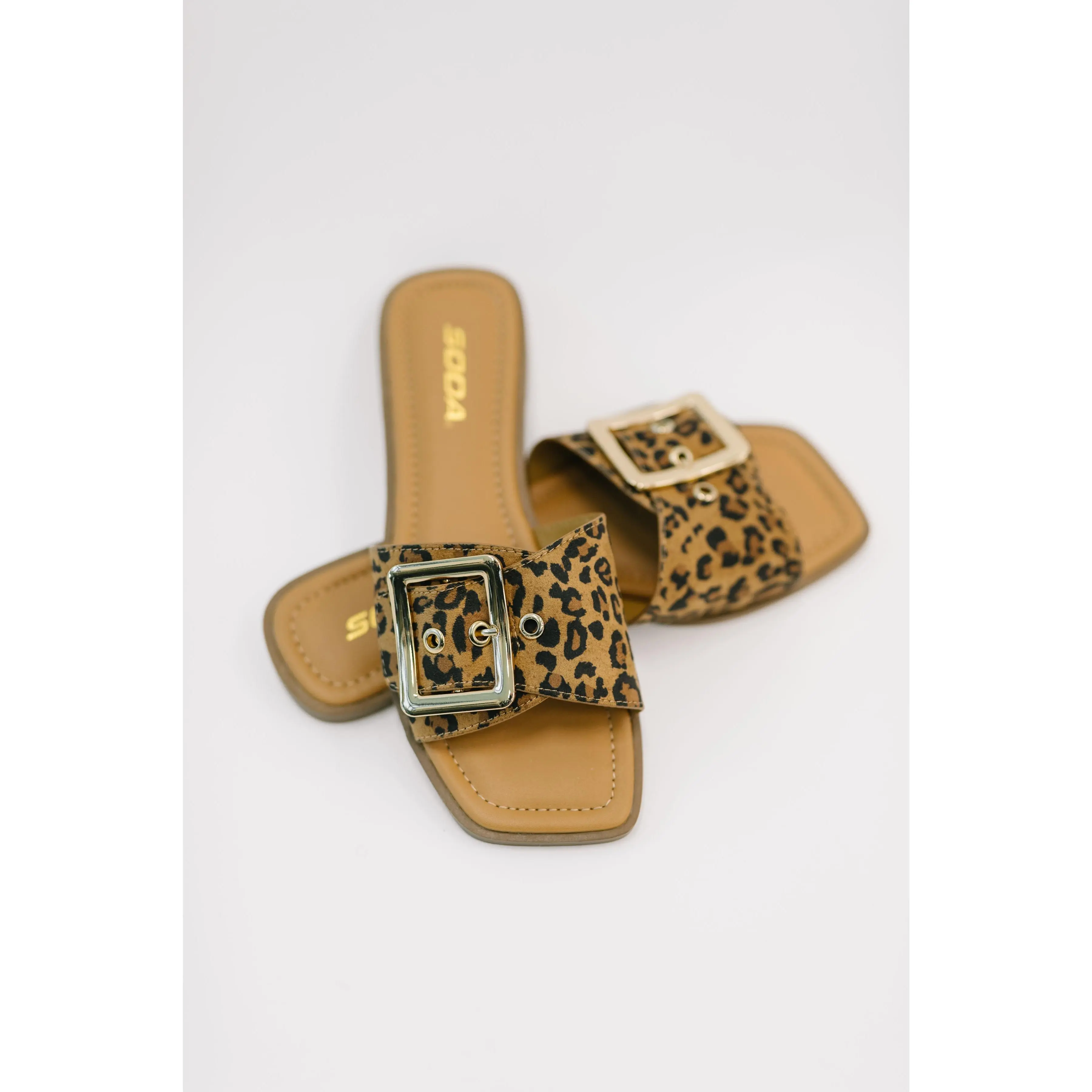 Soda • Opera Square Toe Buckle Slip On Sandal