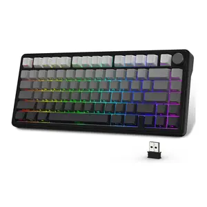 ZIYOU LANG X ATTACK SHARK X85 Wireless Mechanical Keyboard, TKL 82 Keys Bluetooth 5.0/2.4GHz/USB-C Hot Swappable Custom Keyboard,Gasket Structure,Knob,RGB Backlit Gaming Keyboard for PC/Mac/PS4/Xbox keyboard rgb black friday