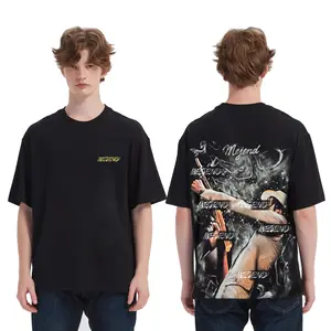 MeJend Trendy Vintage Rhinestone Short sleeve T shirt, with a unique charging smoke pattern on the back, 100% cotton, unisex streetwear.