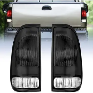 Taillight Assembly Compatible with 1997 1998 1999 2000 2001 2002 2003 2004 2005 2006 2007 Ford F150 Styleside F250 F350 F450 F550 Super Duty Smoke Rear Tail Light Lamp OE Style Pair