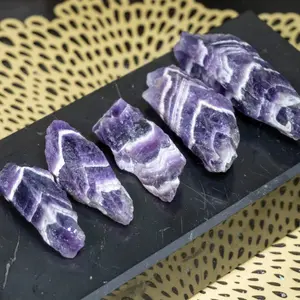 3 Pieces Raw Rough Natural Chevron Amethyst Purple Gemstone Crystal Rock Chunks Healing Mineral Rocks Specimens Gifts, 3-5cm size