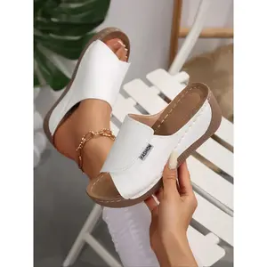 Lace-Up Cross Strap Wedge Sandals, Comfortable Fashion Trendsetter Footwear, Ideal for Commuting & Stylish Wear