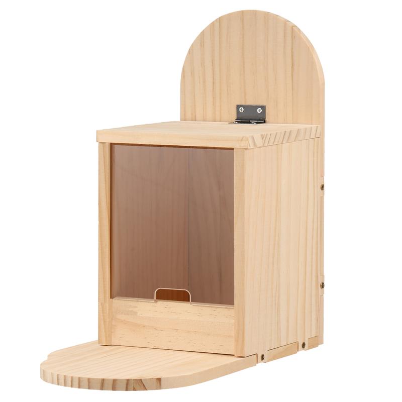 Squirrel Feeder Wood Squirrel Feeder House Cute Chipmunk Feeder Compact Wood Squirrel House Outdoor Squirrel Feeder Stand Easy Filling Squirrel Feeding Station for Yard Porch