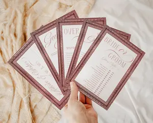 Your Main Event Prints Bridal Shower & Wedding Games Set, Four Games and Advice Cards For 30 Guests, Elegant Frame Design
