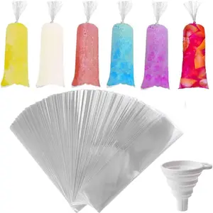 250 count Disposable Ice Lolly Molds  Plastic Freeze Pop Bags with  Funnel for Homemade Yogurt and Candy (3 x 12 Inch)