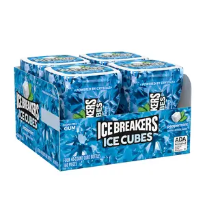 Ice Cubes Peppermint Sugar Free Chewing Gum Bottles, 3.24 oz (4 Count, 40 Pieces)