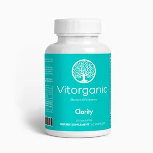 Vitorganic Clarity Dietary Supplement - 60 Capsules, 30 Day Supply, Natural Nootropic Brain Focus Formula with DMAE Bitartrate & Bacopa for Enhanced Neuroactivity