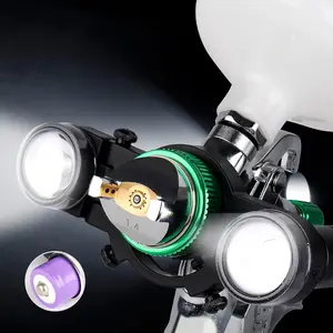 Paint Spray Gun Light with Charger, White/Warm Light 2 Modes, 3 Levels of Brightness Adjustable, LED Ultra Lighting System, Universal Auto Paint Gun Light
