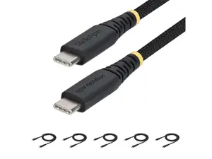 StarTech.com 5-Pack 3ft (91cm) USB-C Charging Cable, 60W (3A) PD, Dual-Layer Braided Nylon/TPE Jacket, Rugged USB C Cord