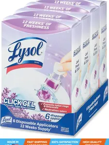 Click Gel Automatic Toilet Bowl Cleaner, For Cleaning and Refreshing, Lavender Fields, 6 Applicators