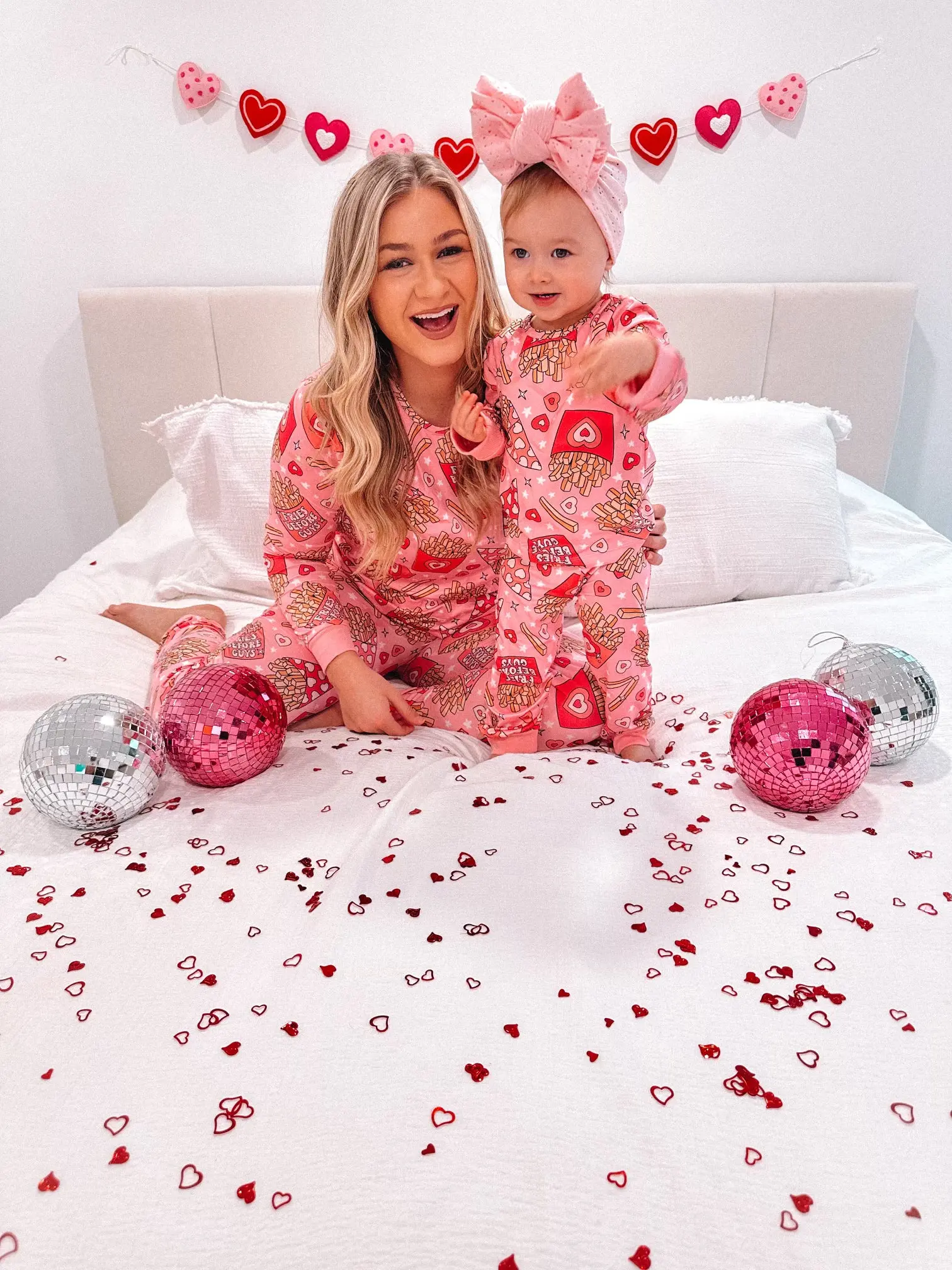 Valentines Mommy and Me Pink Pajamas Valentines Mommy and Me Pink Pajamas