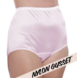 NYLON GUSSET Nylon Brief Panty (Style 331/Plain Jane) 4 Pack in Lilac